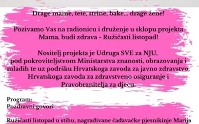 Poziv na radionicu i druženje u sklopu projekta “Mama budi zdrava