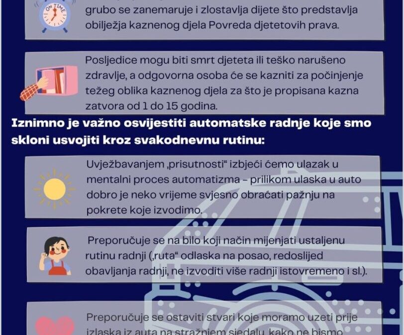 Ne ostavljajte djecu samu u vozilu