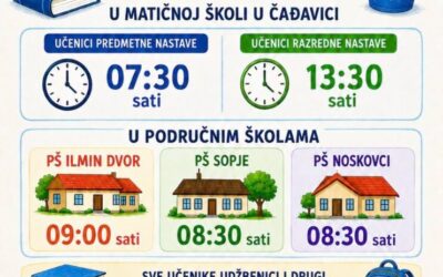 Obavijest učenicima o početku nove nastavne godine