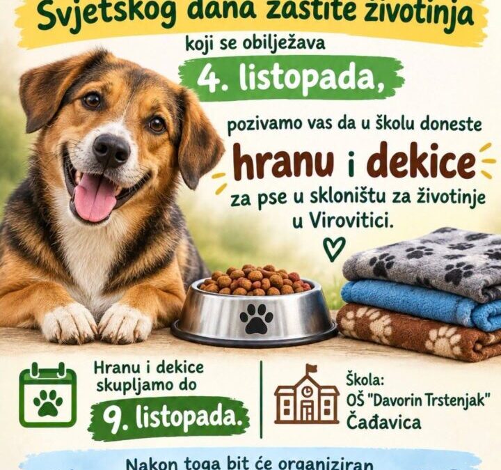 Poziv za roditelje povodom obilježavanja Svjetskog dana životinja